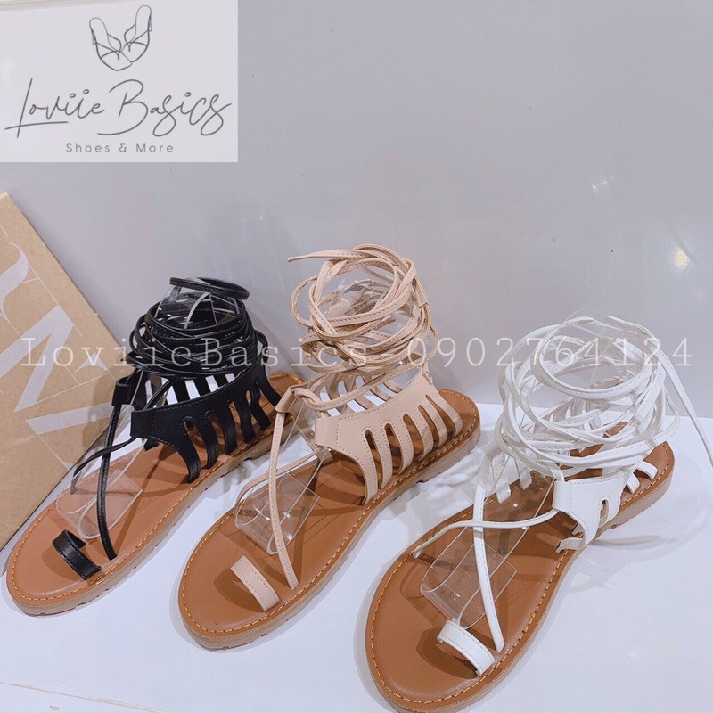 SANDAL NỮ LOVIIE BASICS- GIÀY SANDAL CHIẾN BINH XỎ NGÓN QUAI CHÉO ĐI VIỀN ĐẾ MÀU - GIÀY SANDAL QUAI CHÉO ĐẾ BỆT S210515