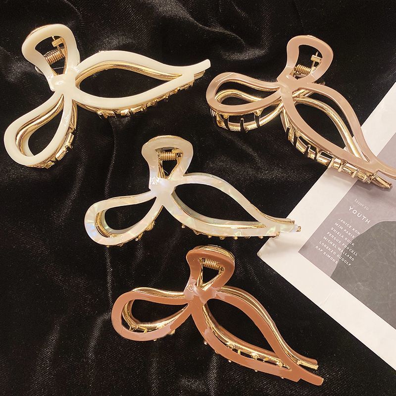 Kẹp Tóc Kim Loại Đính Nơ Sau Lưng Thời Trang Thu Đông Dành Cho Nữ Có Size Lớn