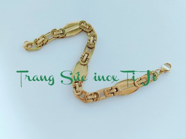 Lắc tay nam inox mạ màu vàng
