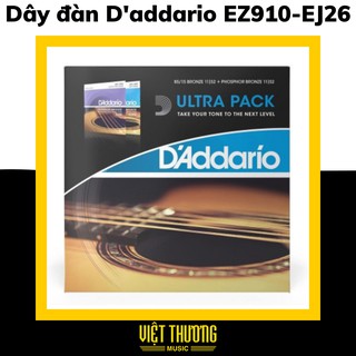 D'ADDARIO DÂY ĐÀN GUITAR ACOUSTIC 11-52 Pack 2 - EZ910-EJ26 - Việt Thương Music