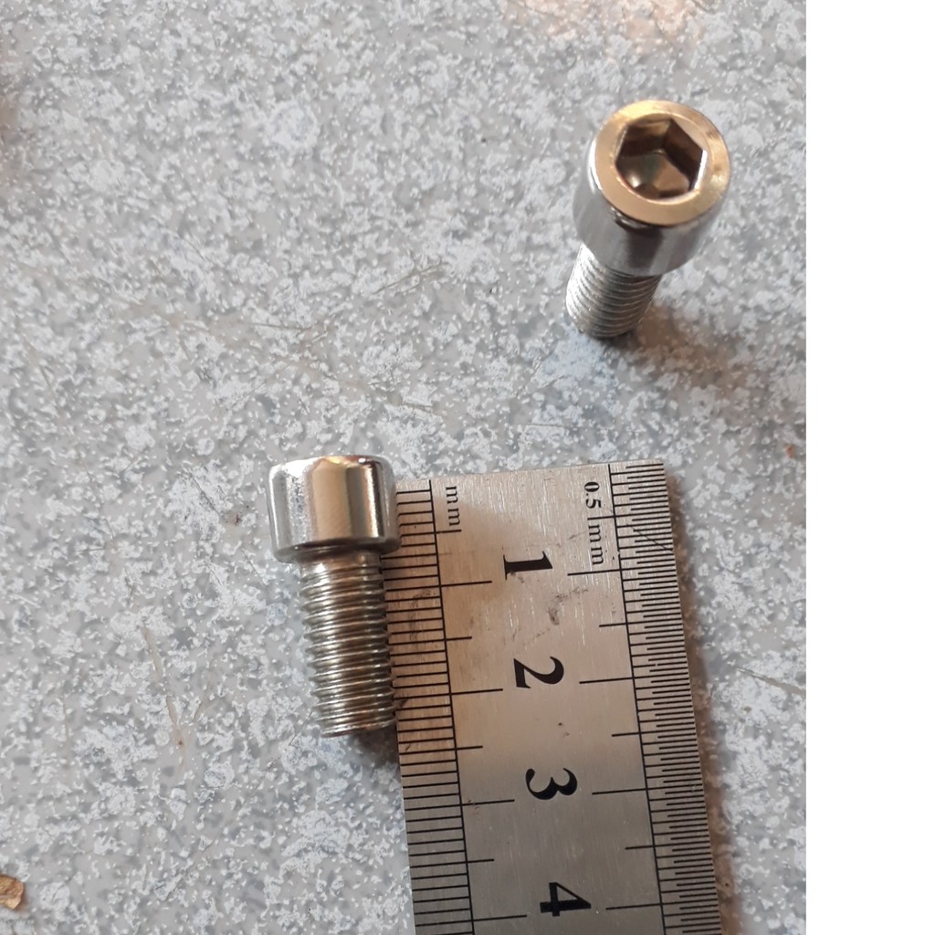 Bulon đầu lục giác trắng 8li dài 20 mm