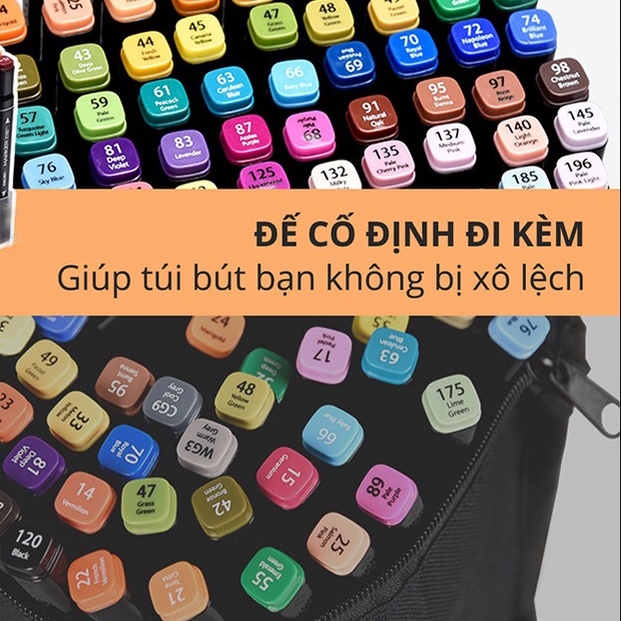 Bộ Bút màu dạ 2 đầu TOUCH 48 CHI TIẾT kèm túi cho bé tập tô