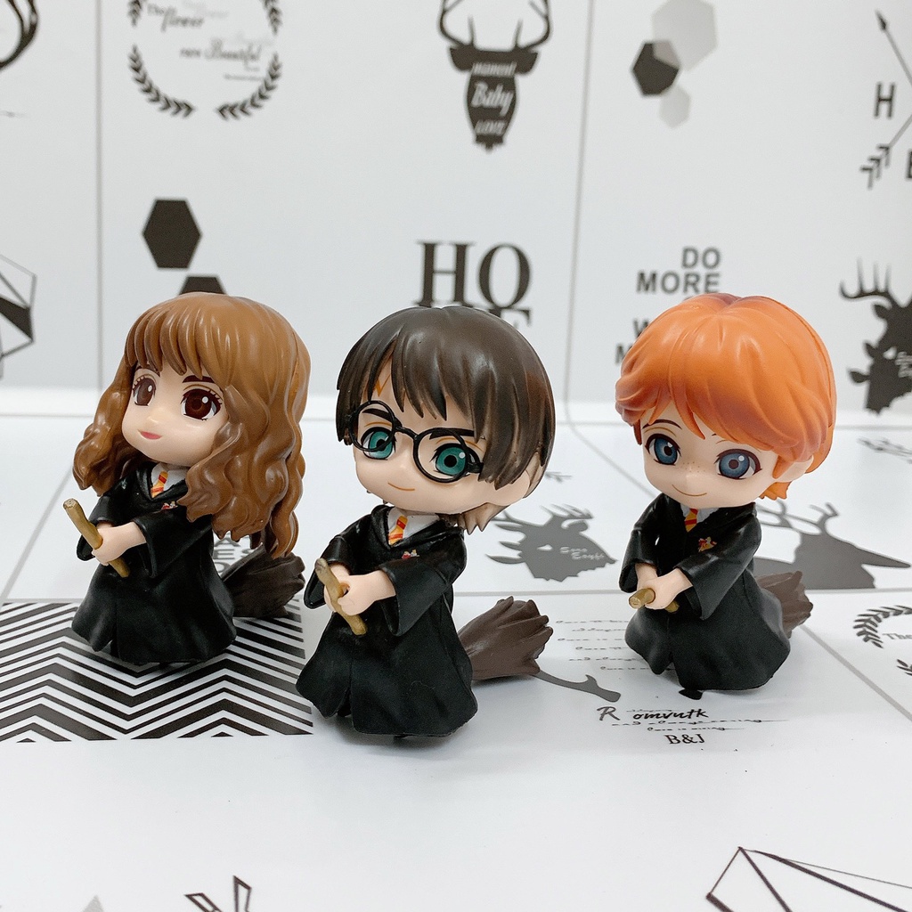 Bộ sưu tập mô hình 6 nhân vật Harry Potter phong cách Chibi cao 10cm siêu cute