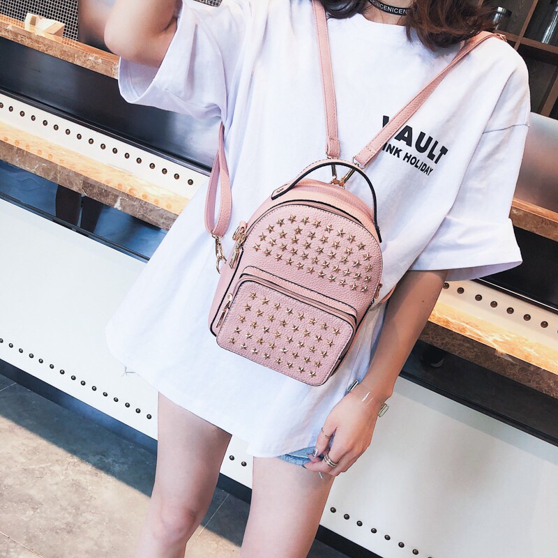Balo nữ mini da đính sao cá tính - M634