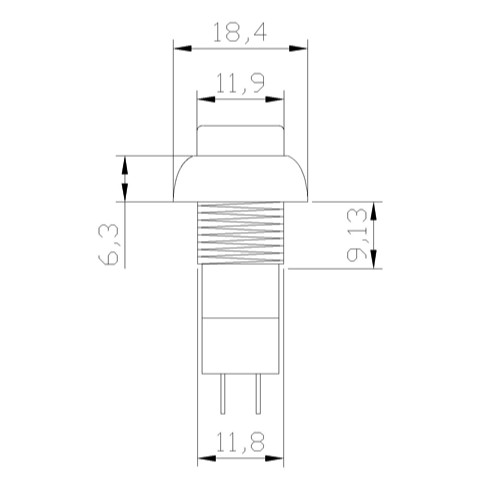 Nút nhấn PBS 11B không tự khóa 12MM