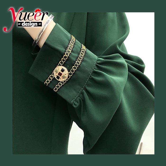 Đầm tay dài cổ chữ v phối cúc nổi bật duyên dáng dễ thương cho nữ | BigBuy360 - bigbuy360.vn