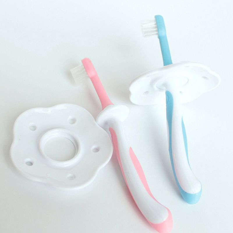 DE❀ Baby Toothbrush Set Infant Brushing Teeth Tongue Training Soft Healthy Teether Toddler Oral Care