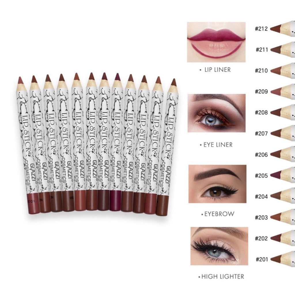 Set 12 Chì Kẻ Viền Môi Lâu Trôi Dưỡng Ẩm Chất Lượng Cao