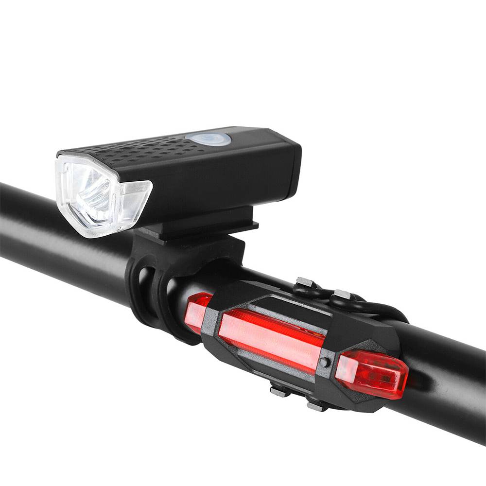 Đèn sau có sạc usb nhiều chế độ sáng bật sáng nhất lên tới 15 tiếng tặng dây sạc Bike Bicycle Light USB LED Rechargeable Set Mountain Cycle Front Back Headlight Lamp Flashlight