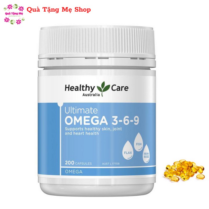 Viên uống Omega 369 Hỗ Trợ Tim Mạch, Cải thiện Trí Nhớ, Giảm Nhức Xương Khớp Healthy Care Ultimate Omega 369 200 Viên