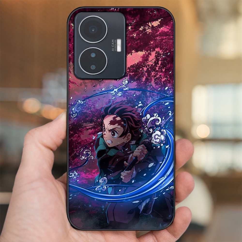 Ốp lưng Vivo Y55 2022 viền đen in hình Tanjiro Kimetsu No Yaiba