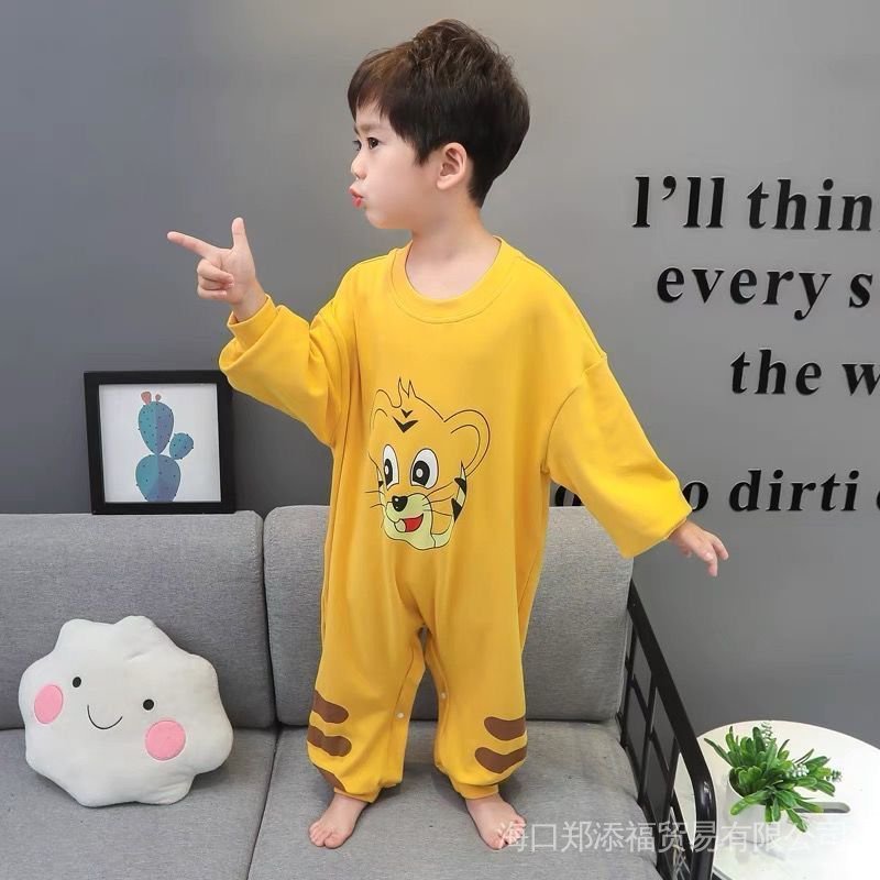 Bộ Đồ Ngủ Liền Thân Tay Dài Phong Cách Thời Trang Xuân Thu Dễ Thương Cho Bé