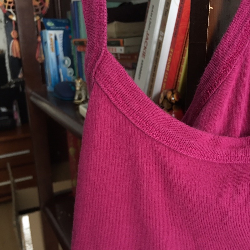 Burgundy Pink Cami Top - áo hai dây ba lỗ cổ yếm dệt kim hồng đậm ôm body barbie y2k soft girl mcbling
