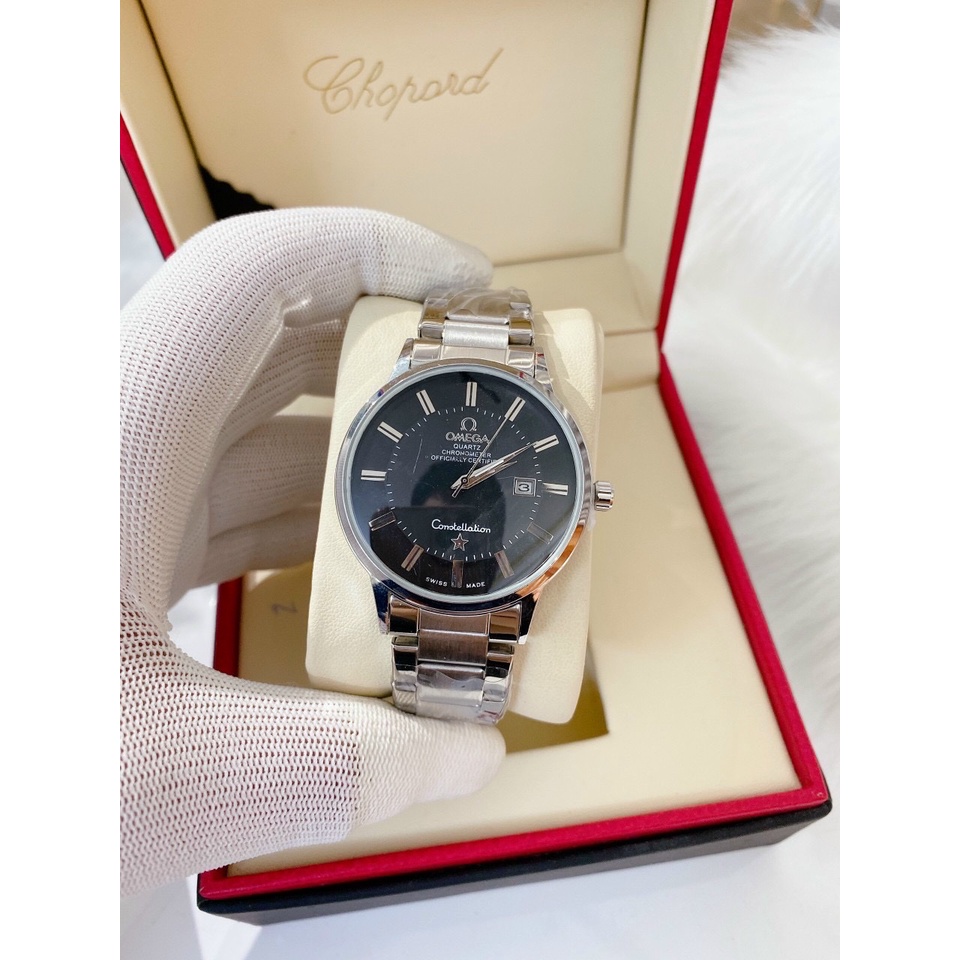Đồng hồ nam Omega mặt tròn dây thép đúc nguyên khối giá rẻ chạy kim trôi LINH WATCH LUXURY | BigBuy360 - bigbuy360.vn