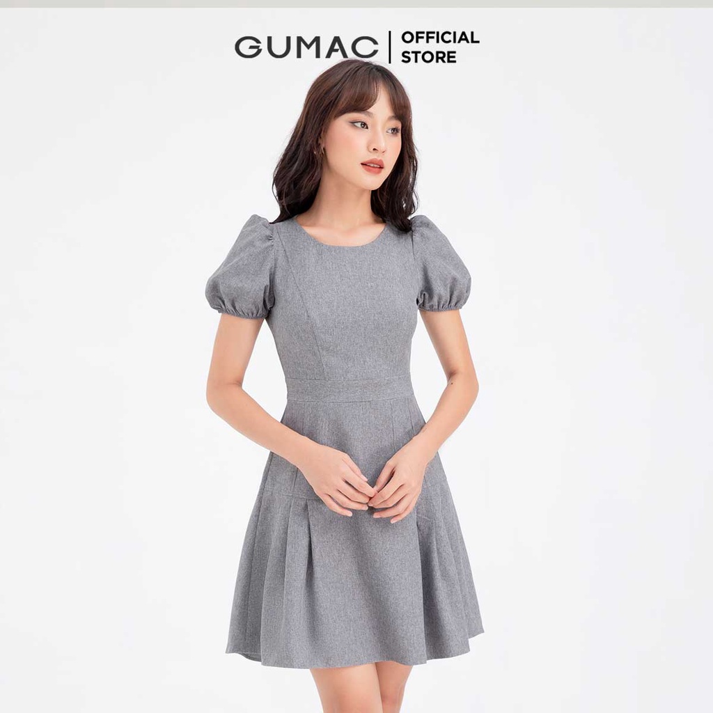 Đầm xòe nữ chiết ly tùng GUMAC DB604