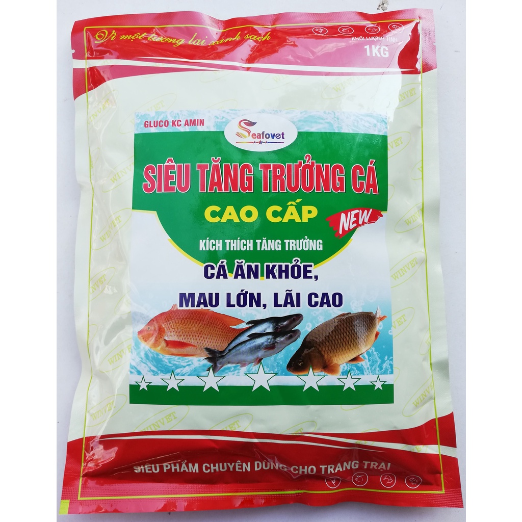 1kg SIÊU VỖ BÉO CÁ CAO CẤP Giúp cá tăng trưởng nhanh, ăn khỏe, mau lớn, lãi cao