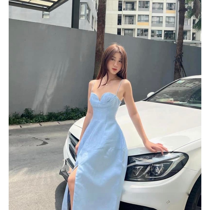 Váy cup ngực xẻ tà 3 màu