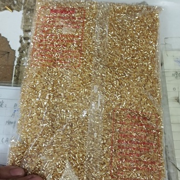 10/25/50gam cườm gẫy, cườm trúc 3mm màu vàng