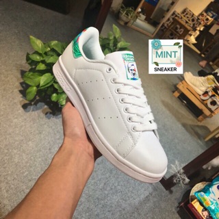 ( Ảnh thật ) Sneaker Stan Smith gót hoa xanh