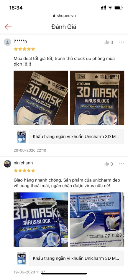 Khẩu Trang 3D Mask Virus Block [NGĂN VIRUT] Unicharm. Gói 5 miếng