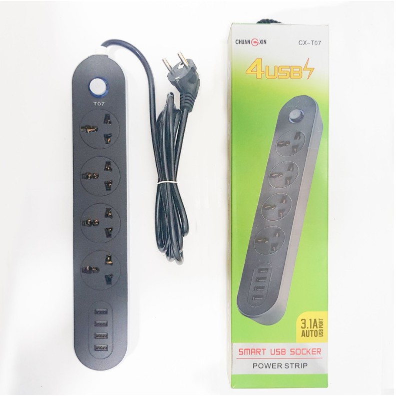 Ổ Điện Đa Năng Power Strip Có USB Hỗ Trợ Sạc Nhanh An Toàn - IC Tự Ngắt Quá Tải Chống Cháy Nổ  - Mã 4 USB, 6 USB 4.4A