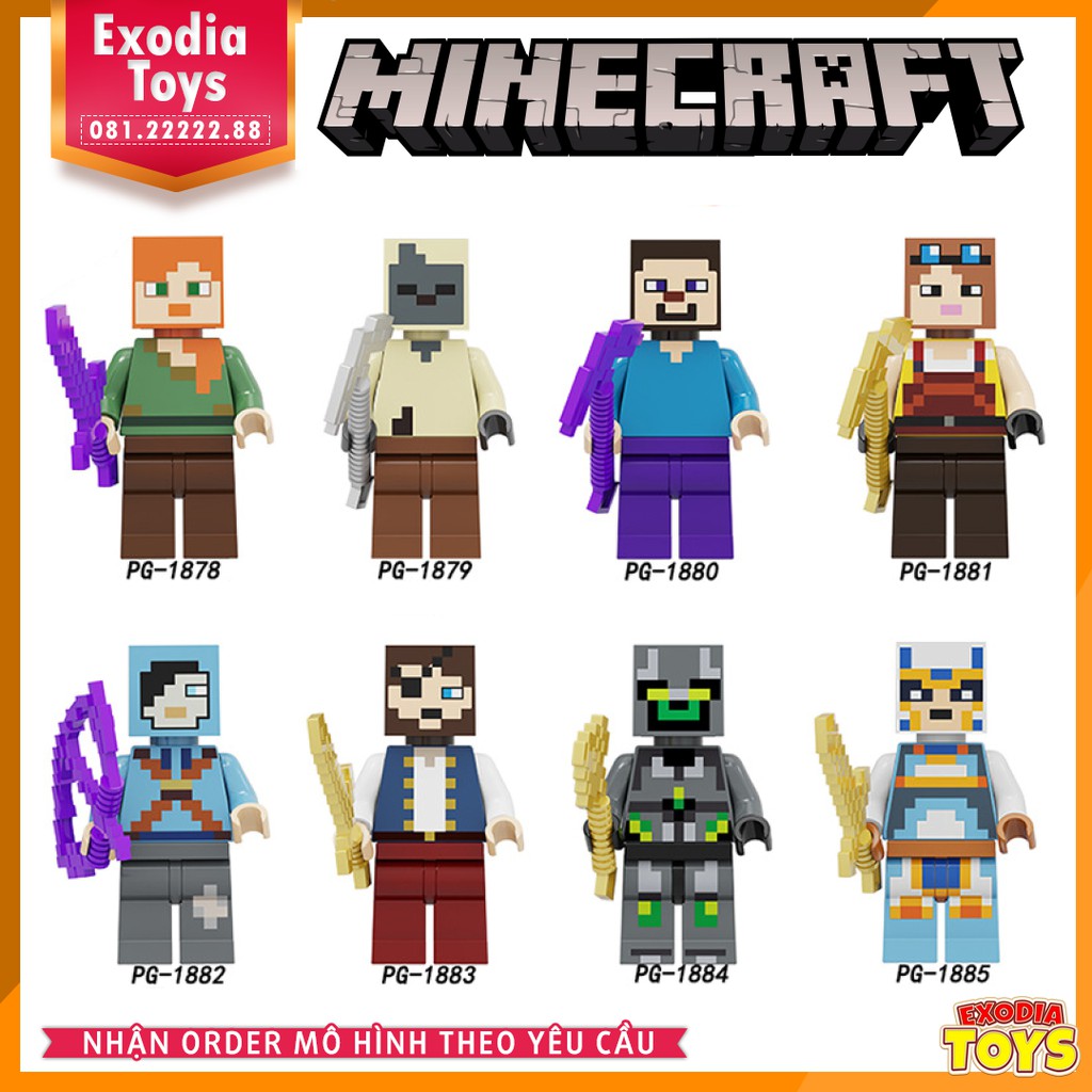 Xếp hình Minifigure nhân vật trò chơi Minecraft - Đồ Chơi Lắp Ghép Sáng Tạo - POGO PG8214