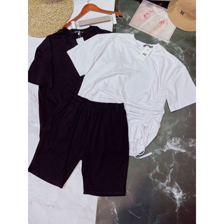 Set Bộ áo phông kiểu rút eo quần ngố bigsize