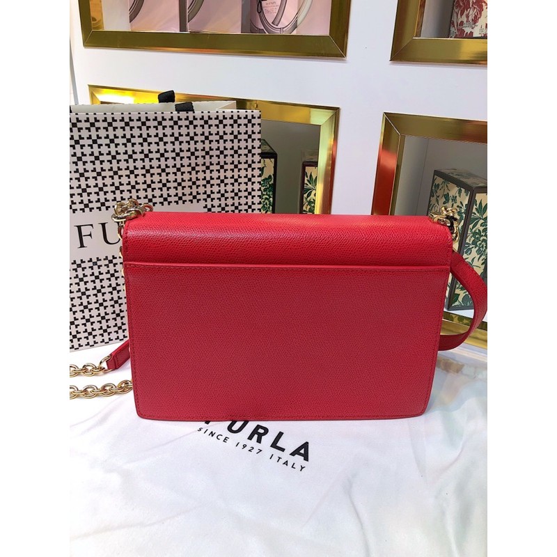 Túi Furla 1927 shoulder 4 màu nâu - cam - đỏ ruby - đỏ ciliegia hàng Ý chính hãng #Made_In_Italy