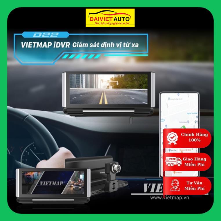 Camera Hành Trình VIETMAP D22 - Android- Định Vị Xe- Dẫn Đường S1- Phát Wifi- Truyền Video Online- Adas- Ghi Hình Kép