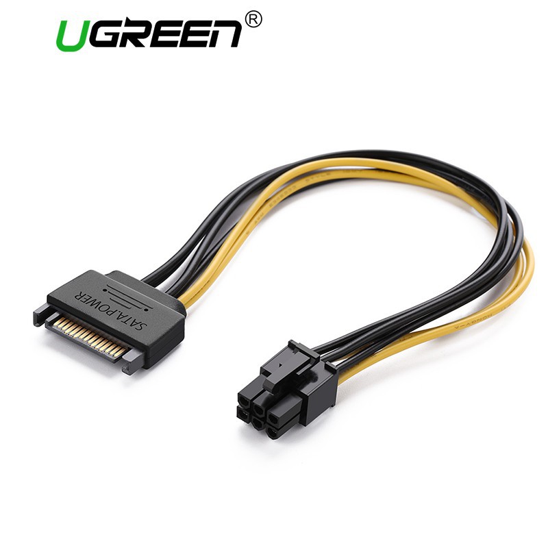 Dây cáp nguồn đồng bộ âm thanh & video SATA 15 chốt tới PCIE 6 chốt 0.2m