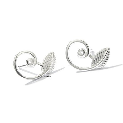 Bông Tai Lá Cen Silver Jewelry BT12