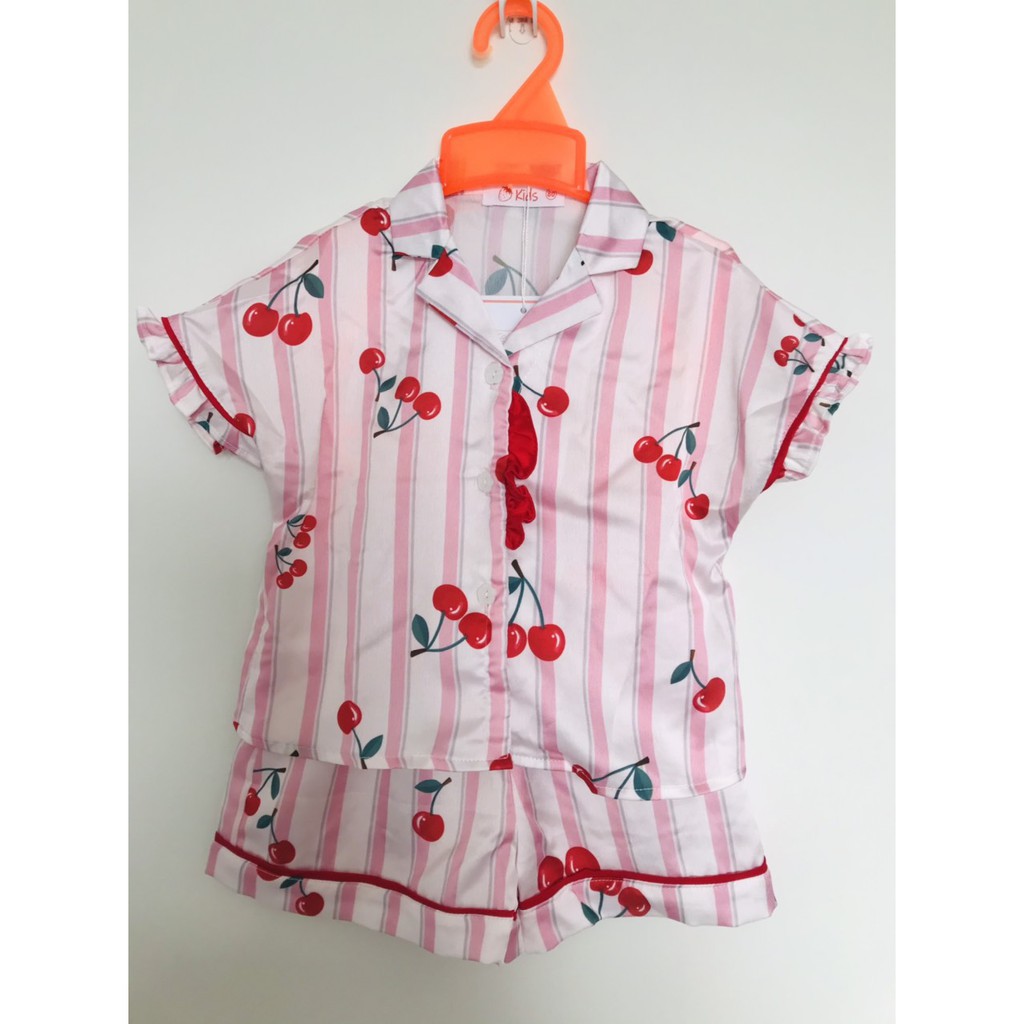 Bộ Đồ Ngủ Lụa Mềm Cho Bé Gái Pijama Cộc Tay Cho Bé Kèm Hàng Xuất Xịn Loại 1 Cho Bé Gái Size 1234Tuổi