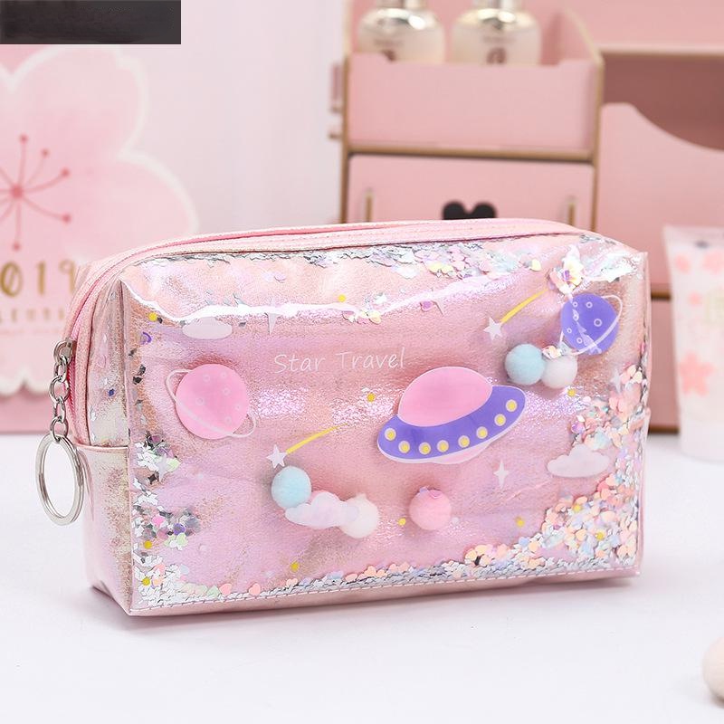 Túi Đựng Bút / Đồ Trang Điểm Sức Chứa Lớn Họa Tiết Ngôi Sao Lấp Lánh Tiện Dụng Cho Học Sinh