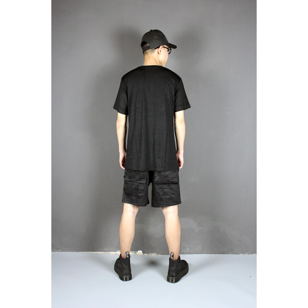 Áo thun Unisex nhăn thân áo, vạt xẻ dài Lexuza 156