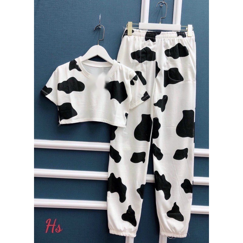 Áo Croptop Bò Sữa dáng rộng phong cách Ulzzang hottrend