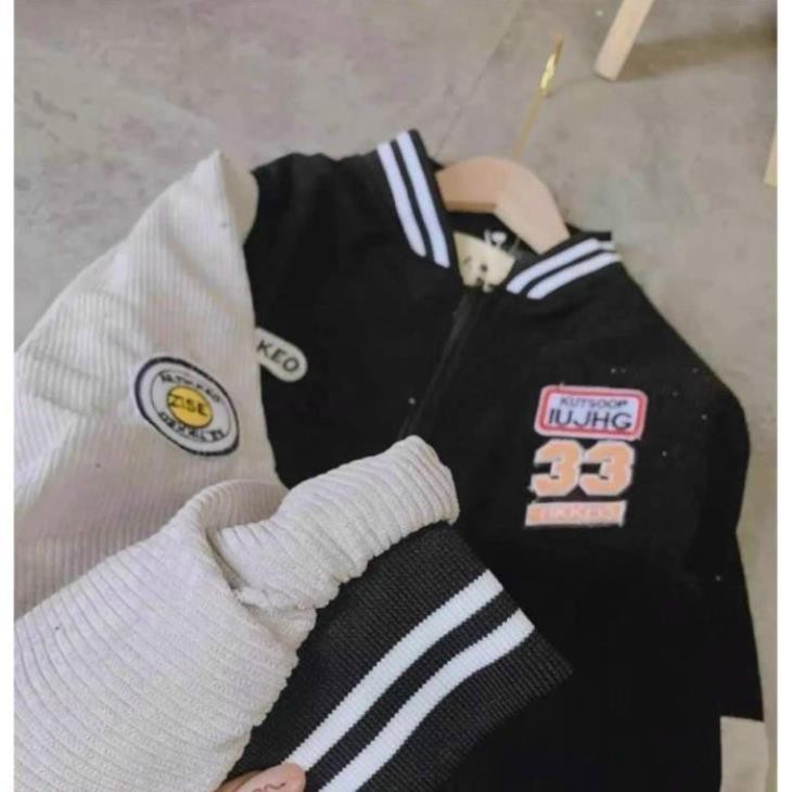 Áo Bomber Nhung gân thêu 33 sticker siêu đẹp Form rộng Unisex Nam Nữ Couple