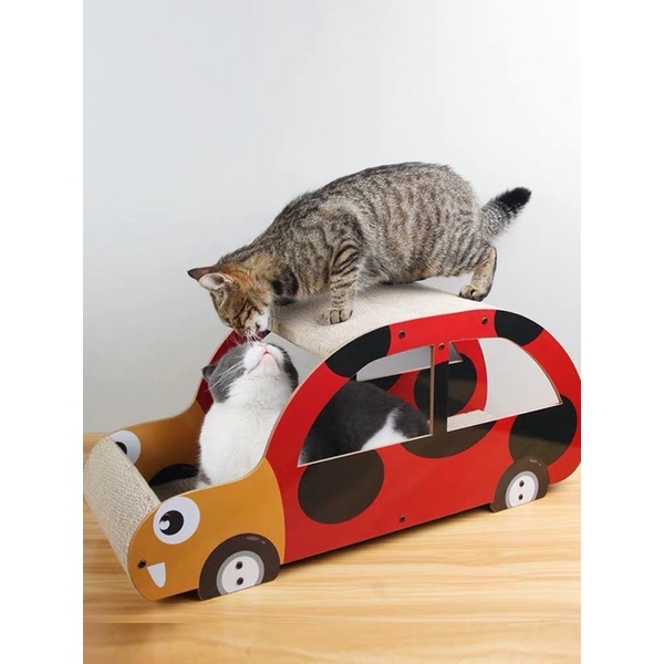 Ổ nằm kết hợp cào móng hình oto cho mèo bìa carton