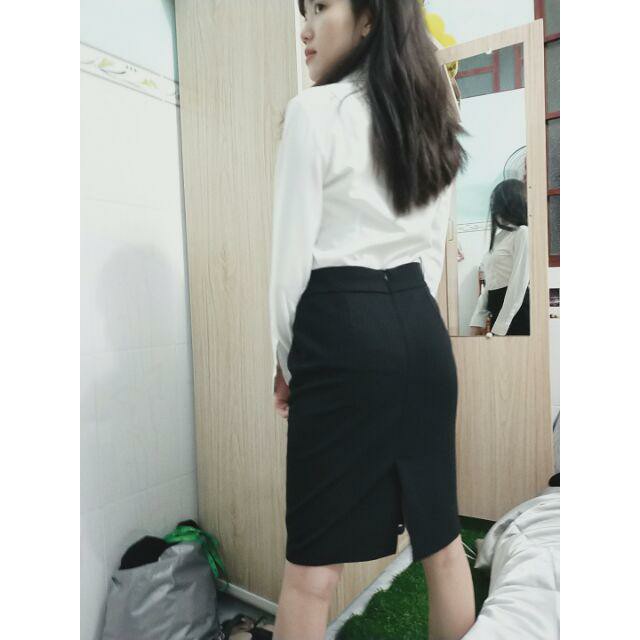 Chân váy ôm  công sở vải tuyết mưa cao cấp CÓ TÚI HAI BÊN VÀ CÓ XẺ SAU CV28