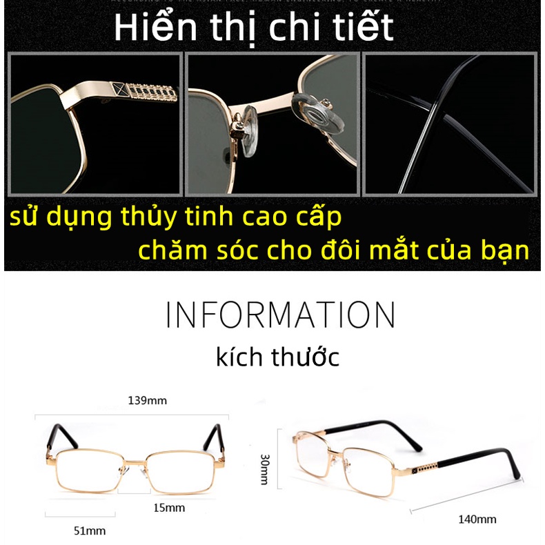 COD】Kính lão viễn thị có độ sẵn 1-6 độ, thấu kính pha lê, kính nam nữ cao cấp cho người già,bền, chống ánh sáng xanh