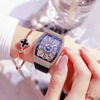 Đồng hồ nữ cao cấp franck muller, đồng hồ đeo tay thời trang viền thép mặt đá sang chảnh mẫu đẹp