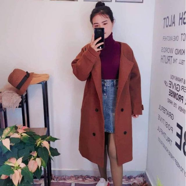 Áo dạ nâu đất