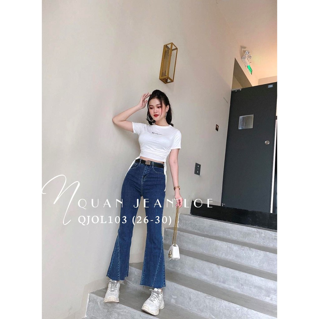HÀNG CAO CẤP⚡ QUẦN JEAN DÀI ỐNG LOE ⚡ẢNH THẬT⚡ QUẦN JEAN LOE - QUẦN BÒ ỐNG LOE LƯNG CAO QJOL103 ⚡