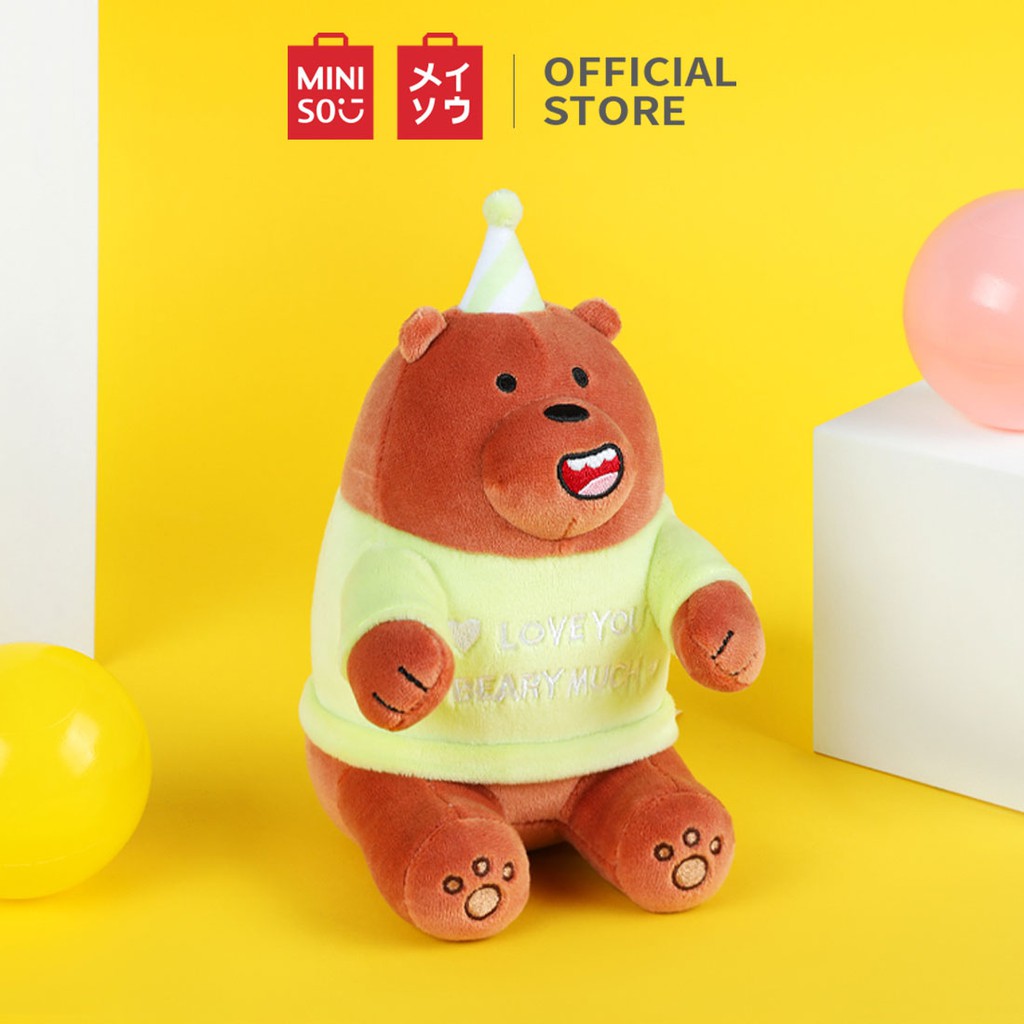 Gấu bông Đồ chơi Thú nhồi bông Búp bê &amp; Thú nhồi bông gấu bông thú nhồi bông MINISO We Bare Bears Birthday Hat