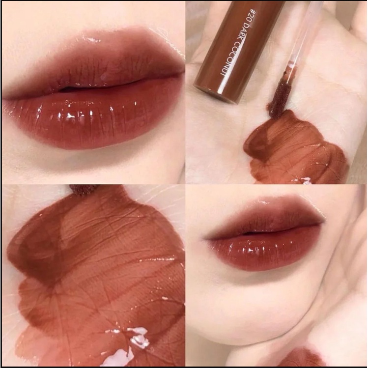 Son Tint Bóng ROMAND JUICY LASTING TINT Màu #20 - Dark Coconut, Son Romand 20 Bóng