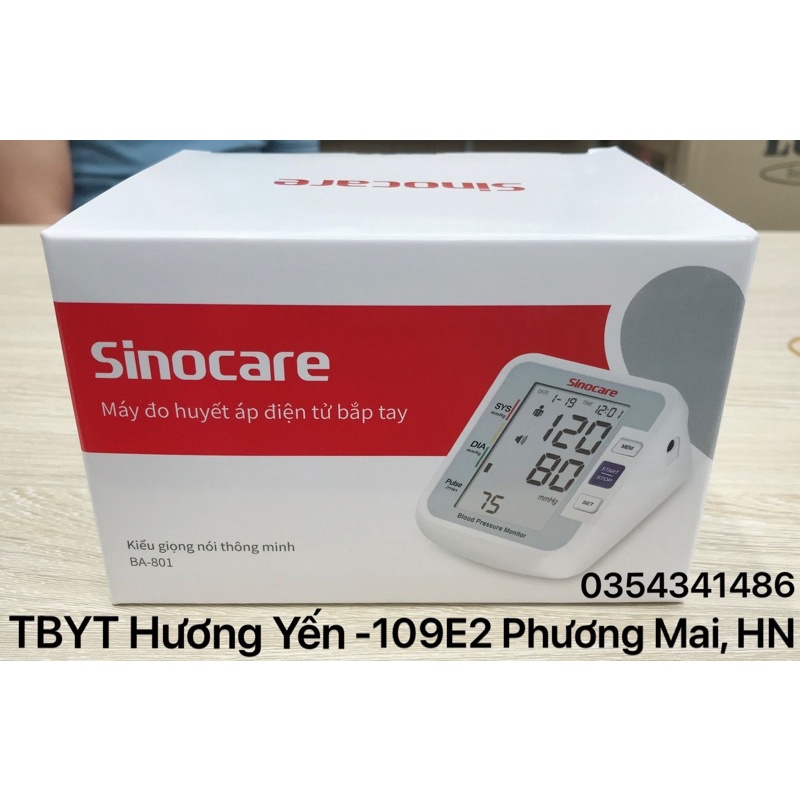 Máy đo huyết áp bắp tay Sinocare có giọng nói Tiếng Việt
