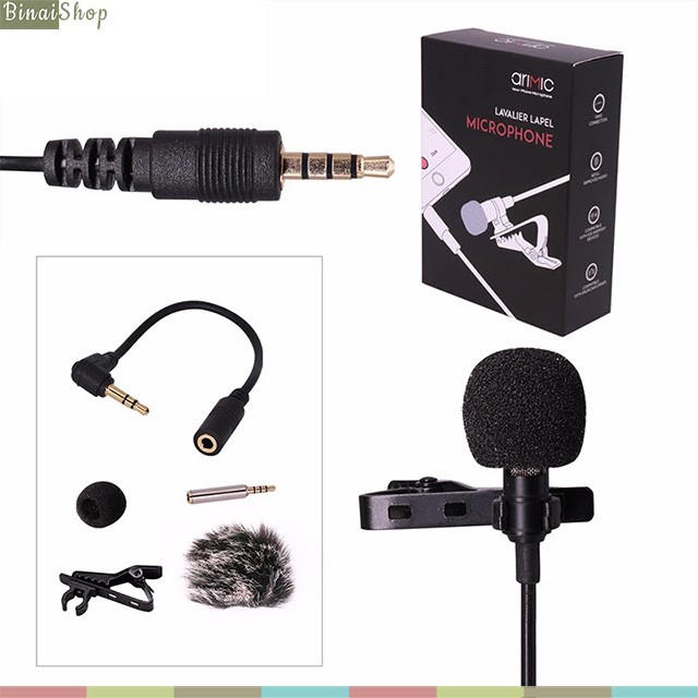 [Mã ELHACE giảm 4% đơn 300K] Micro cài áo cho điện thoại và máy ảnh AriMic Clip-on Lavalier (1.5m)