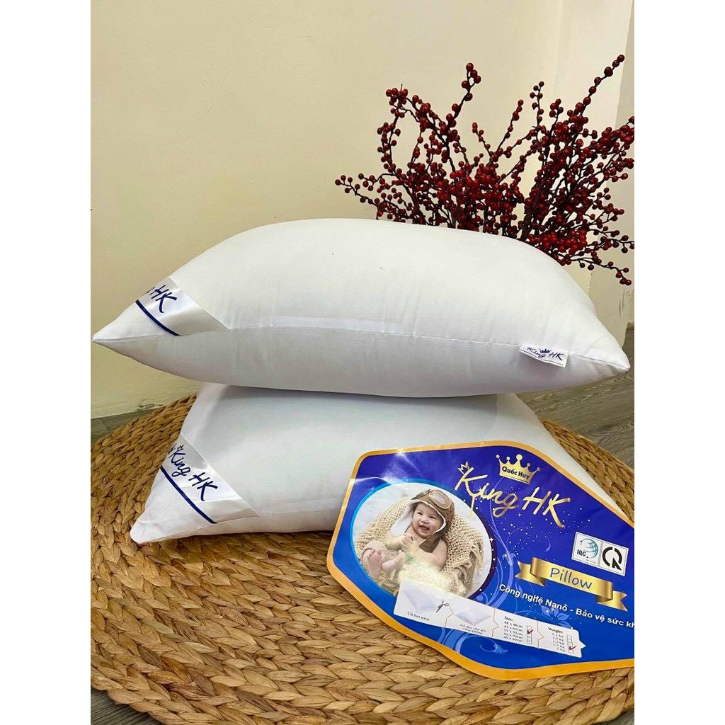 [Siêu phồng] Ruột gối bông tinh khiết kháng khuẩn - King HK - 46cmx65cm - 1,7kg - Có hút chân không