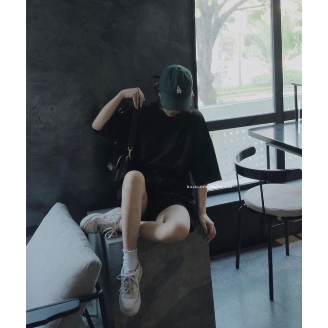 (Ảnh thật) Set áo tay lỡ oversize kèm short dày dặn nam nữ đều mặc được