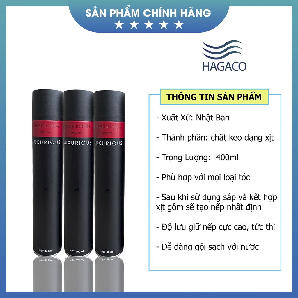 Gôm Xịt Tóc nam,nữ tạo kiểu tóc Luxurious Chính Hãng MN23