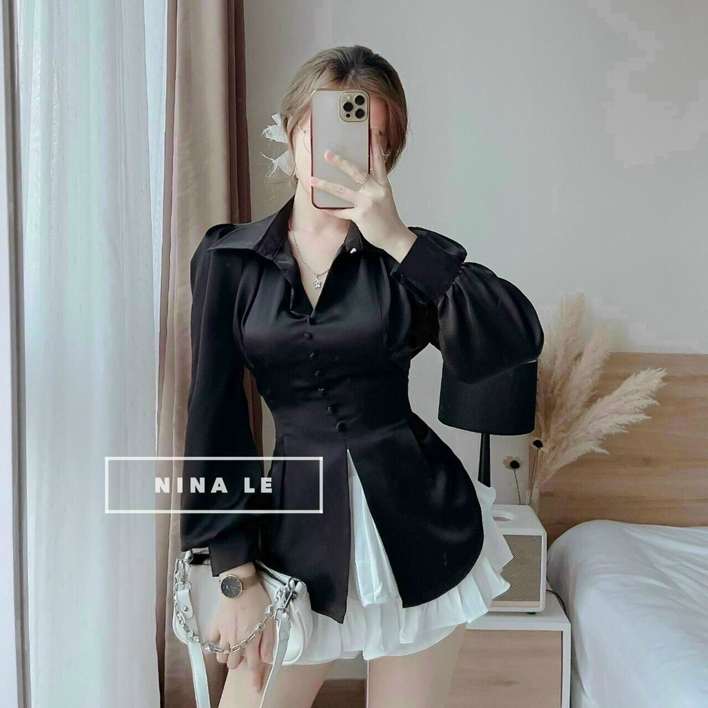 Áo kiểu kèm chân váy dễ thương